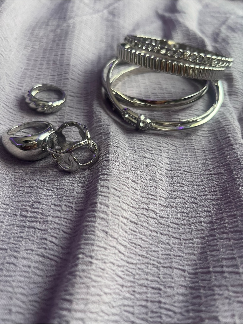 NWOT Silver Rings and Bangles Set